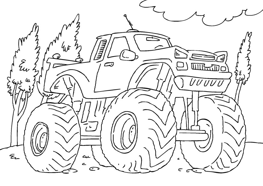 Página para colorir: caminhão-monstro (Transporte) #141291 - Páginas para Colorir Imprimíveis Gratuitamente