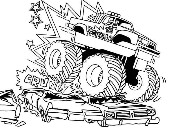 Página para colorir: caminhão-monstro (Transporte) #141322 - Páginas para Colorir Imprimíveis Gratuitamente