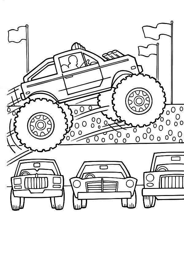 Página para colorir: caminhão-monstro (Transporte) #141330 - Páginas para Colorir Imprimíveis Gratuitamente
