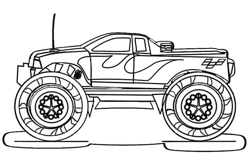 Página para colorir: caminhão-monstro (Transporte) #141417 - Páginas para Colorir Imprimíveis Gratuitamente