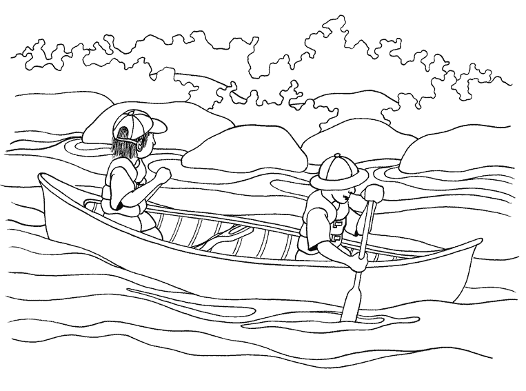 Página para colorir: Canoa / Barco a Remo (Transporte) #142191 - Páginas para Colorir Imprimíveis Gratuitamente