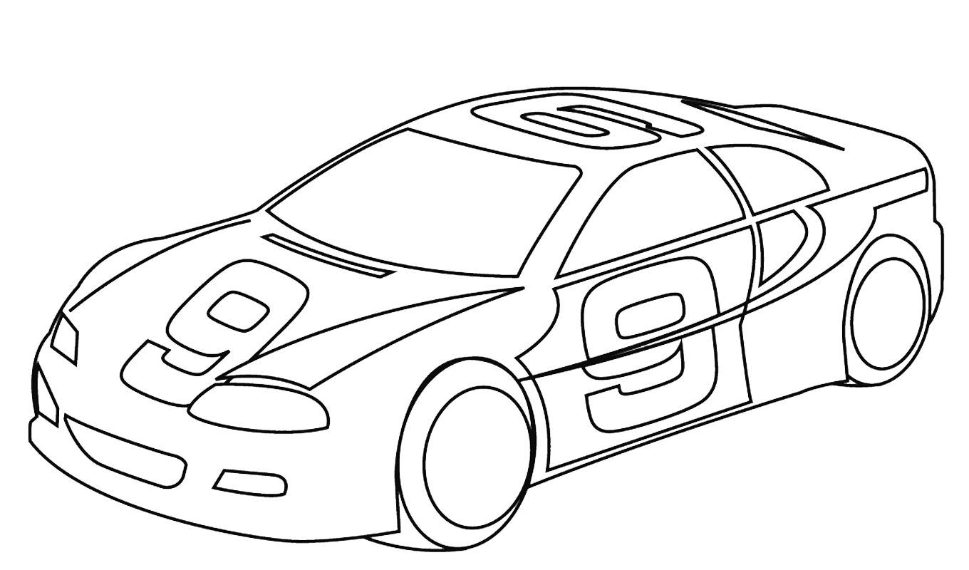 Desenhos para colorir de desenho de um carro de corrida para colorir  