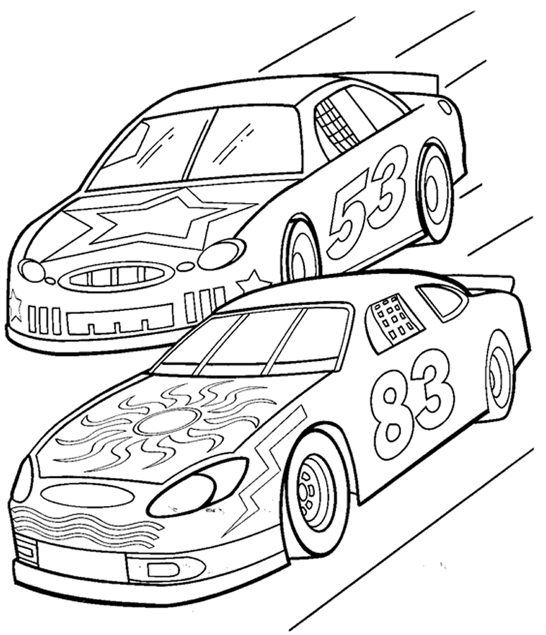 Coloring page - Corrida de carro