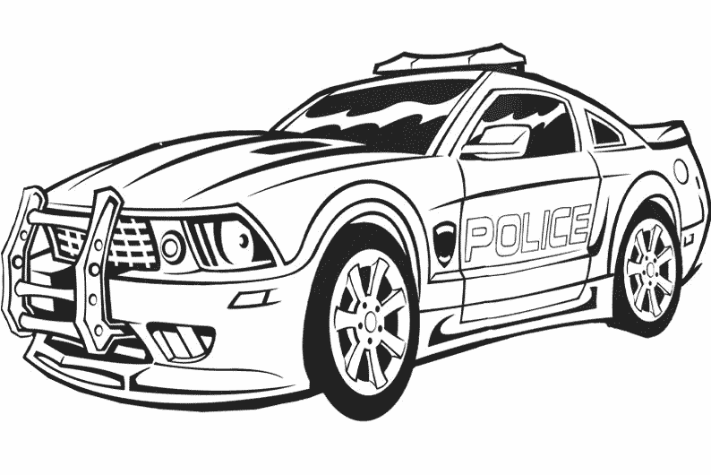 Página para colorir: carro de polícia (Transporte) #142938 - Páginas para Colorir Imprimíveis Gratuitamente
