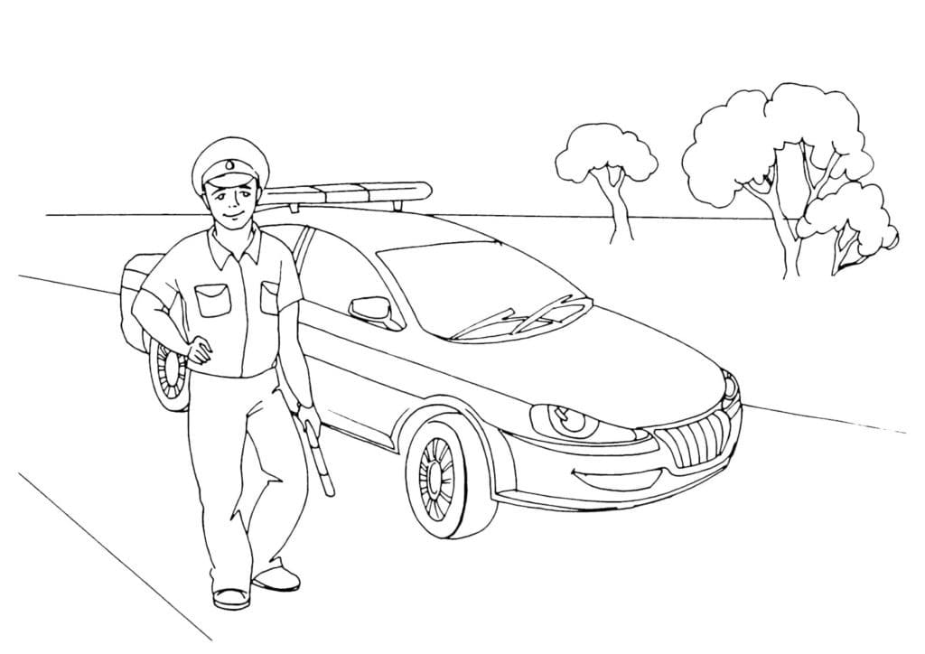 Desenho gratuito Carro de Polícia #198518 da colecao Transporte para imprimir