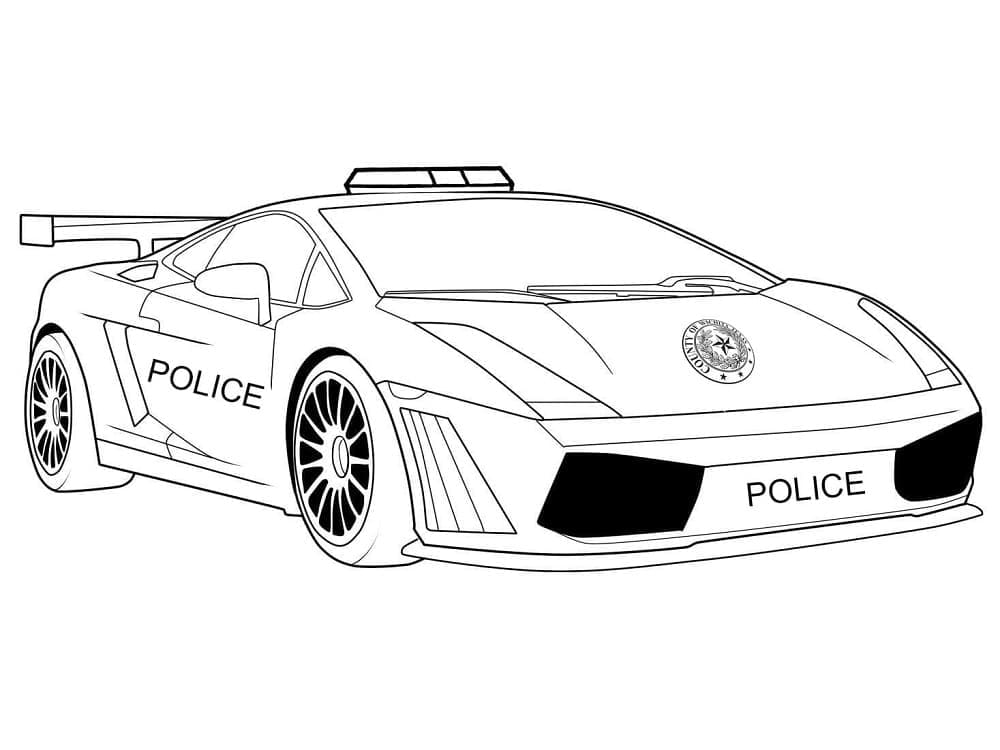 Desenho gratuito Carro de Polícia #198548 da colecao Transporte para imprimir