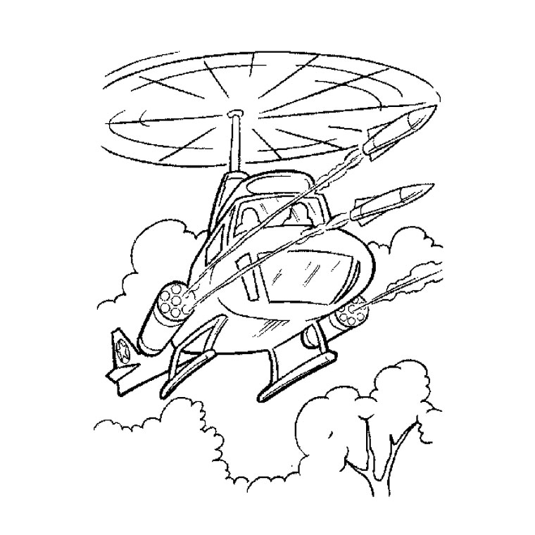 Página para colorir: Helicóptero (Transporte) #136052 - Páginas para Colorir Imprimíveis Gratuitamente