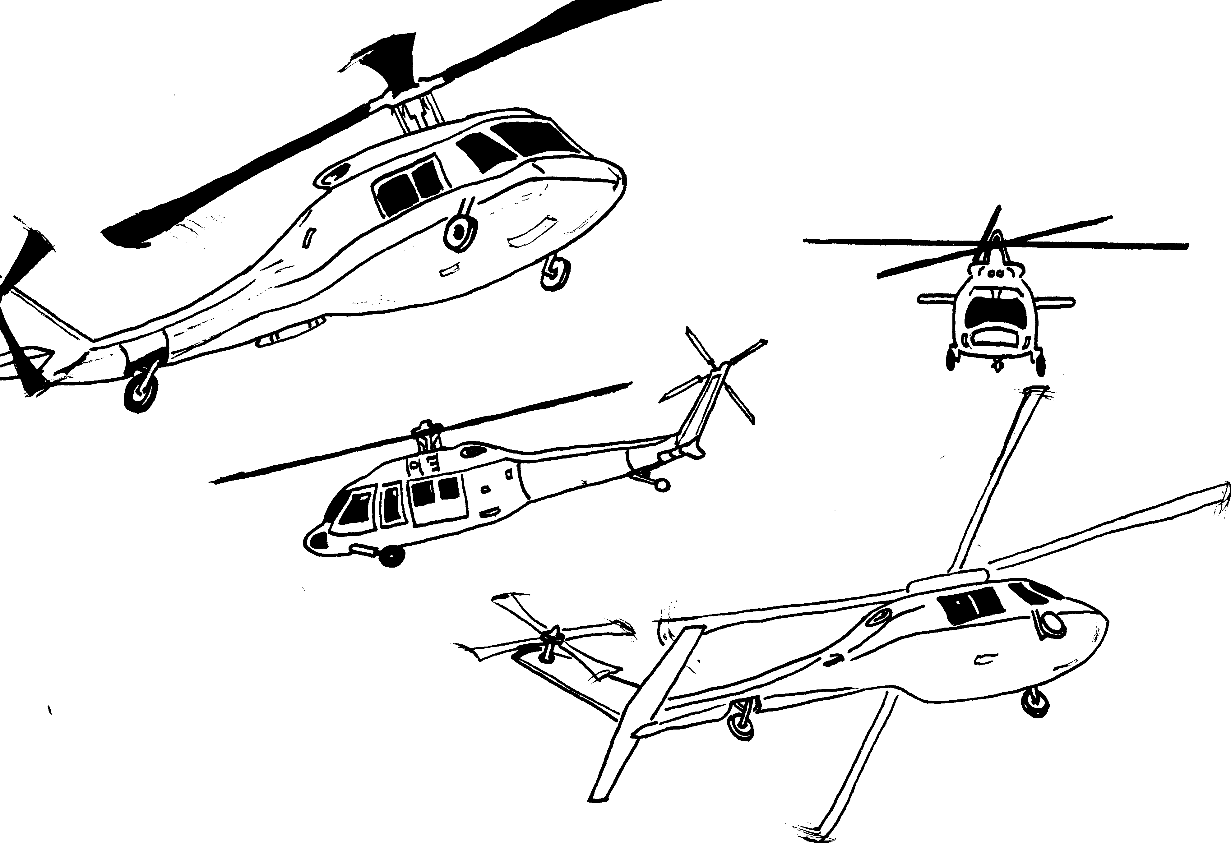 Página para colorir: Helicóptero (Transporte) #136148 - Páginas para Colorir Imprimíveis Gratuitamente
