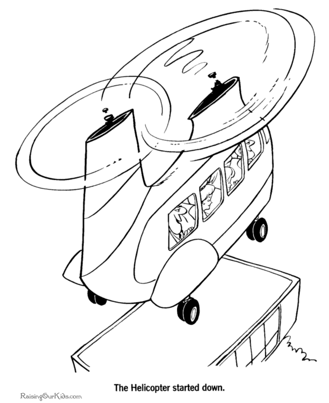 Página para colorir: Helicóptero (Transporte) #136149 - Páginas para Colorir Imprimíveis Gratuitamente