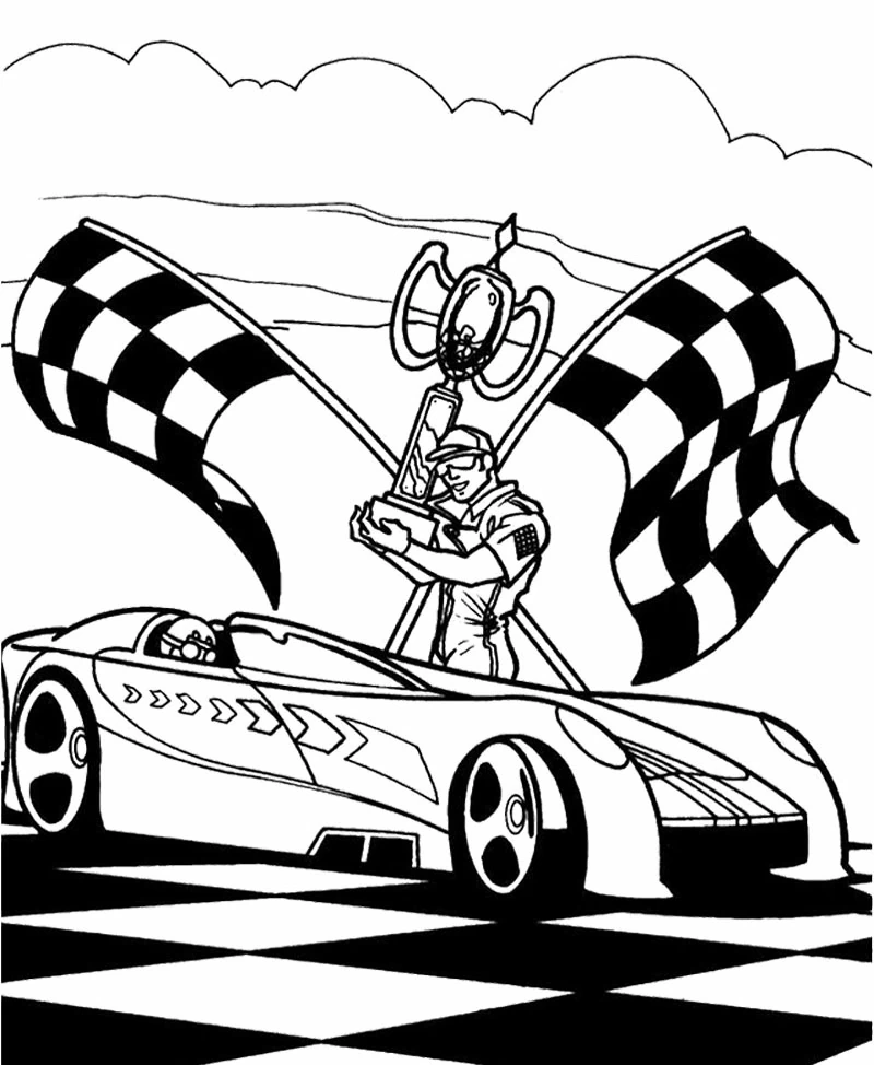 Imagem para colorir de Hot Wheels #145884 da nossa coleção Transporte, fácil de imprimir