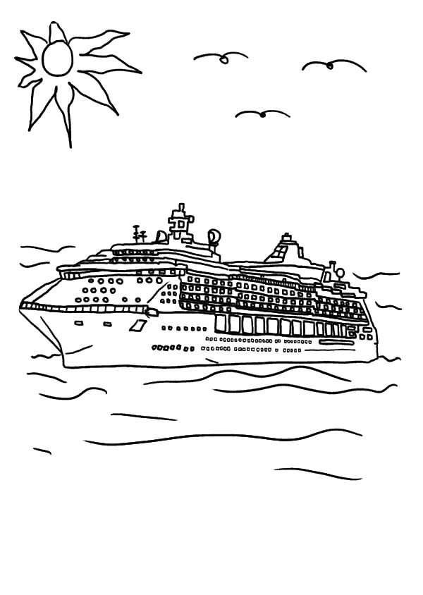 Página para colorir: Liner / Navio de cruzeiro (Transporte) #140870 - Páginas para Colorir Imprimíveis Gratuitamente