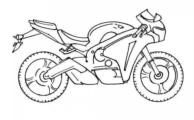 Desenho para Colorir – Transporte Moto - Aula Pronta