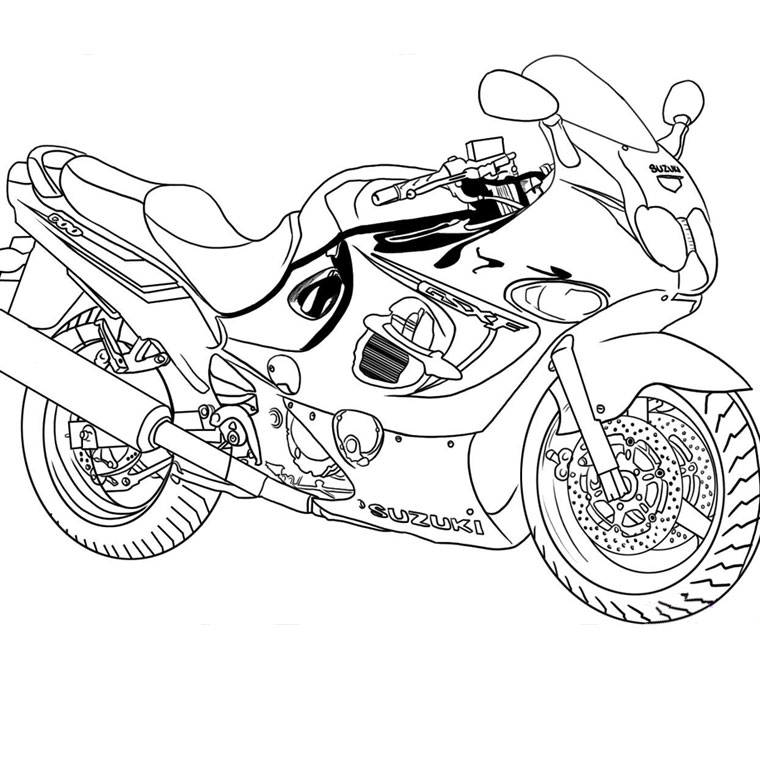 Desenhos para colorir de desenho de uma corrida de motocross para