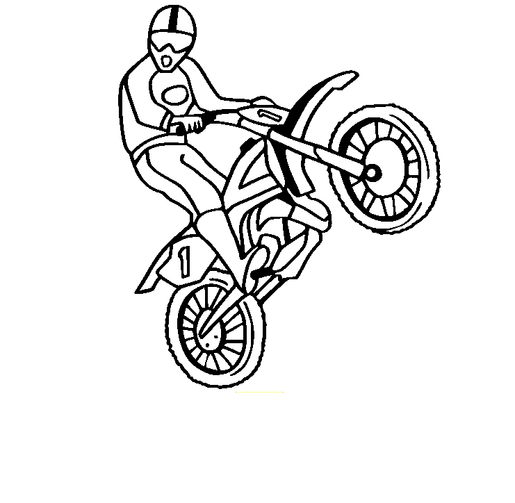 Desenho de Motocross para Colorir - Colorir.com