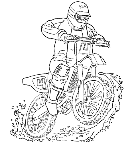 Desenhos para colorir de desenho de uma corrida de moto esportiva para  colorir 