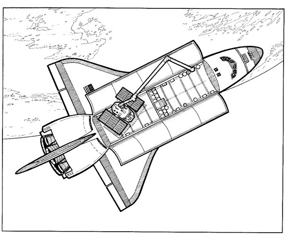 Página para colorir: Nave espacial (Transporte) #140508 - Páginas para Colorir Imprimíveis Gratuitamente