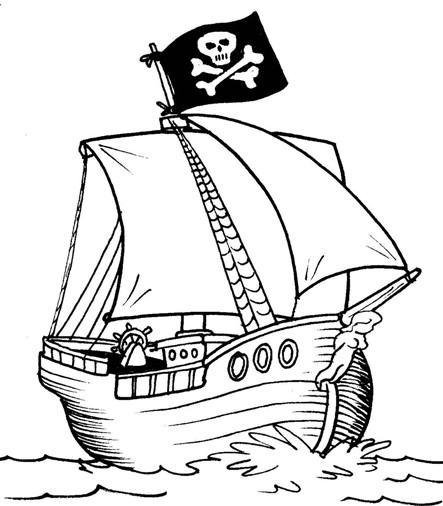 Página para colorir: Navio pirata (Transporte) #138212 - Páginas para Colorir Imprimíveis Gratuitamente