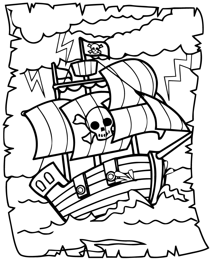 Página para colorir: Navio pirata (Transporte) #138213 - Páginas para Colorir Imprimíveis Gratuitamente