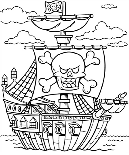 Página para colorir: Navio pirata (Transporte) #138239 - Páginas para Colorir Imprimíveis Gratuitamente