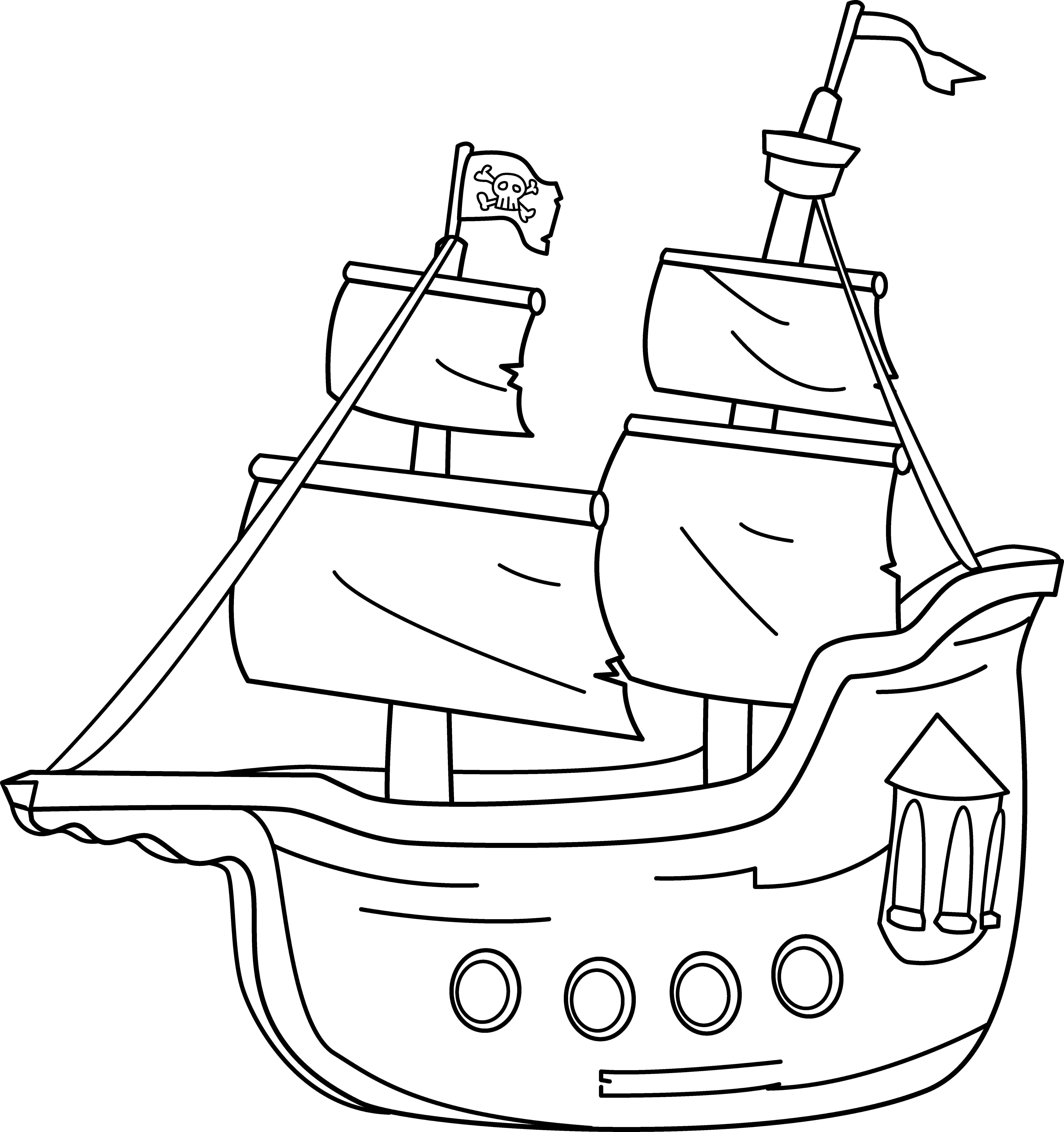 Página para colorir: Navio pirata (Transporte) #138245 - Páginas para Colorir Imprimíveis Gratuitamente