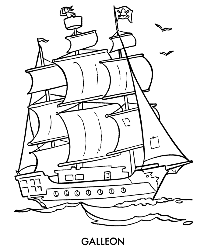 Página para colorir: Navio pirata (Transporte) #138246 - Páginas para Colorir Imprimíveis Gratuitamente