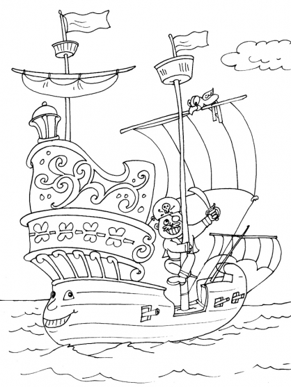 Página para colorir: Navio pirata (Transporte) #138248 - Páginas para Colorir Imprimíveis Gratuitamente