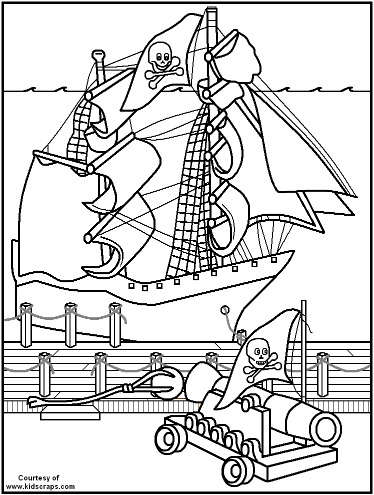 Página para colorir: Navio pirata (Transporte) #138286 - Páginas para Colorir Imprimíveis Gratuitamente