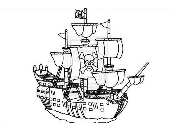 Página para colorir: Navio pirata (Transporte) #138305 - Páginas para Colorir Imprimíveis Gratuitamente