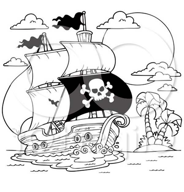 Página para colorir: Navio pirata (Transporte) #138411 - Páginas para Colorir Imprimíveis Gratuitamente