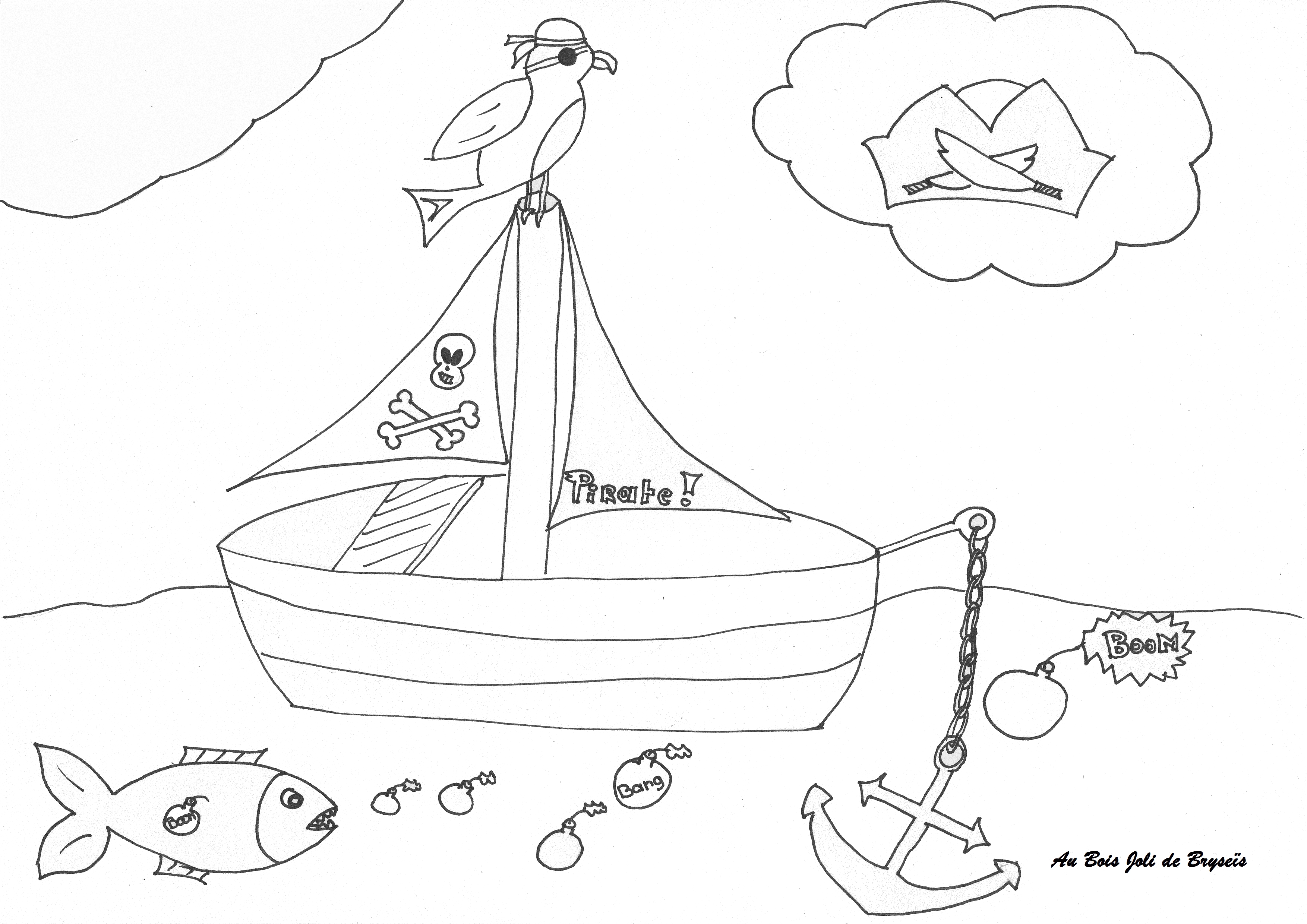 Página para colorir: Navio pirata (Transporte) #138414 - Páginas para Colorir Imprimíveis Gratuitamente