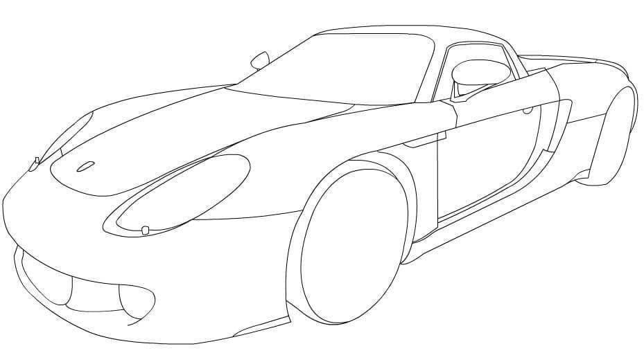 Ilustração de Porsche #174255 para colorir, parte da coleção Transporte