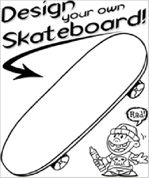 Página para colorir: Skate / Skate (Transporte) #139302 - Páginas para Colorir Imprimíveis Gratuitamente