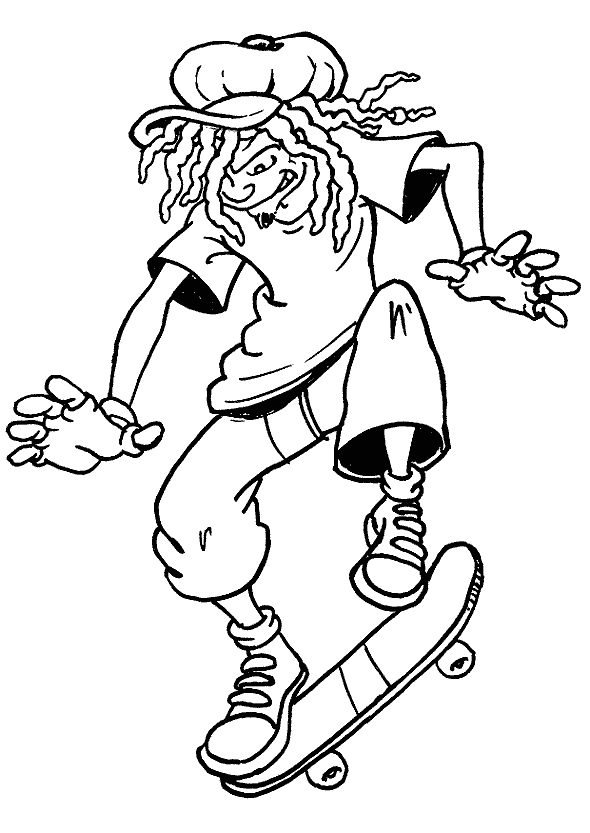 Página para colorir: Skate / Skate (Transporte) #139307 - Páginas para Colorir Imprimíveis Gratuitamente