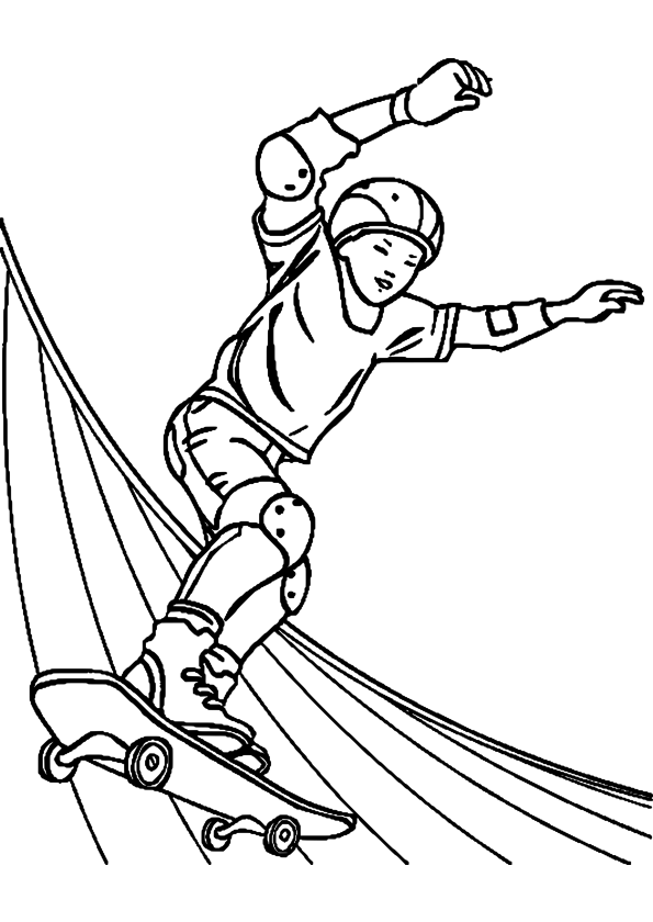Página para colorir: Skate / Skate (Transporte) #139314 - Páginas para Colorir Imprimíveis Gratuitamente