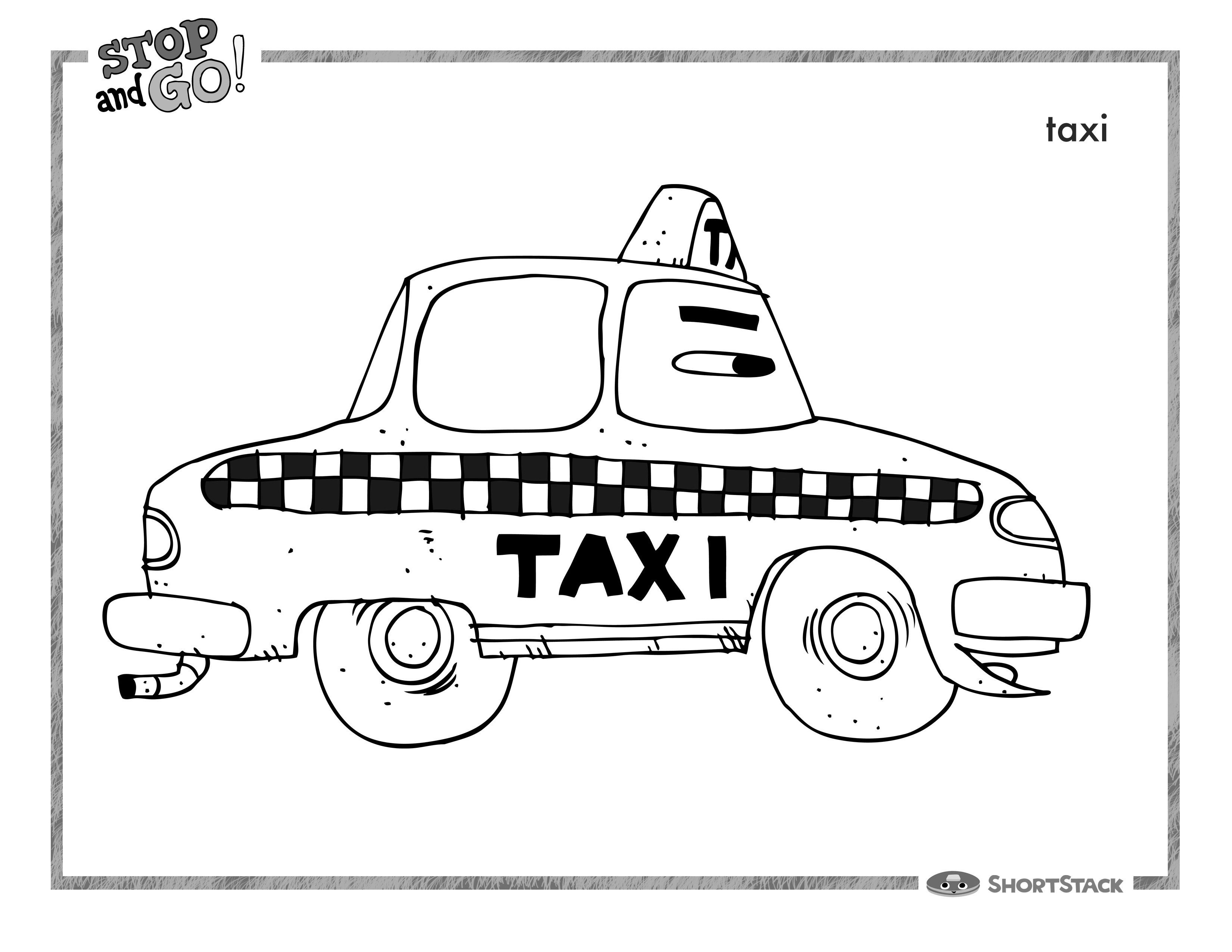 Página para colorir: Táxi (Transporte) #137214 - Páginas para Colorir Imprimíveis Gratuitamente