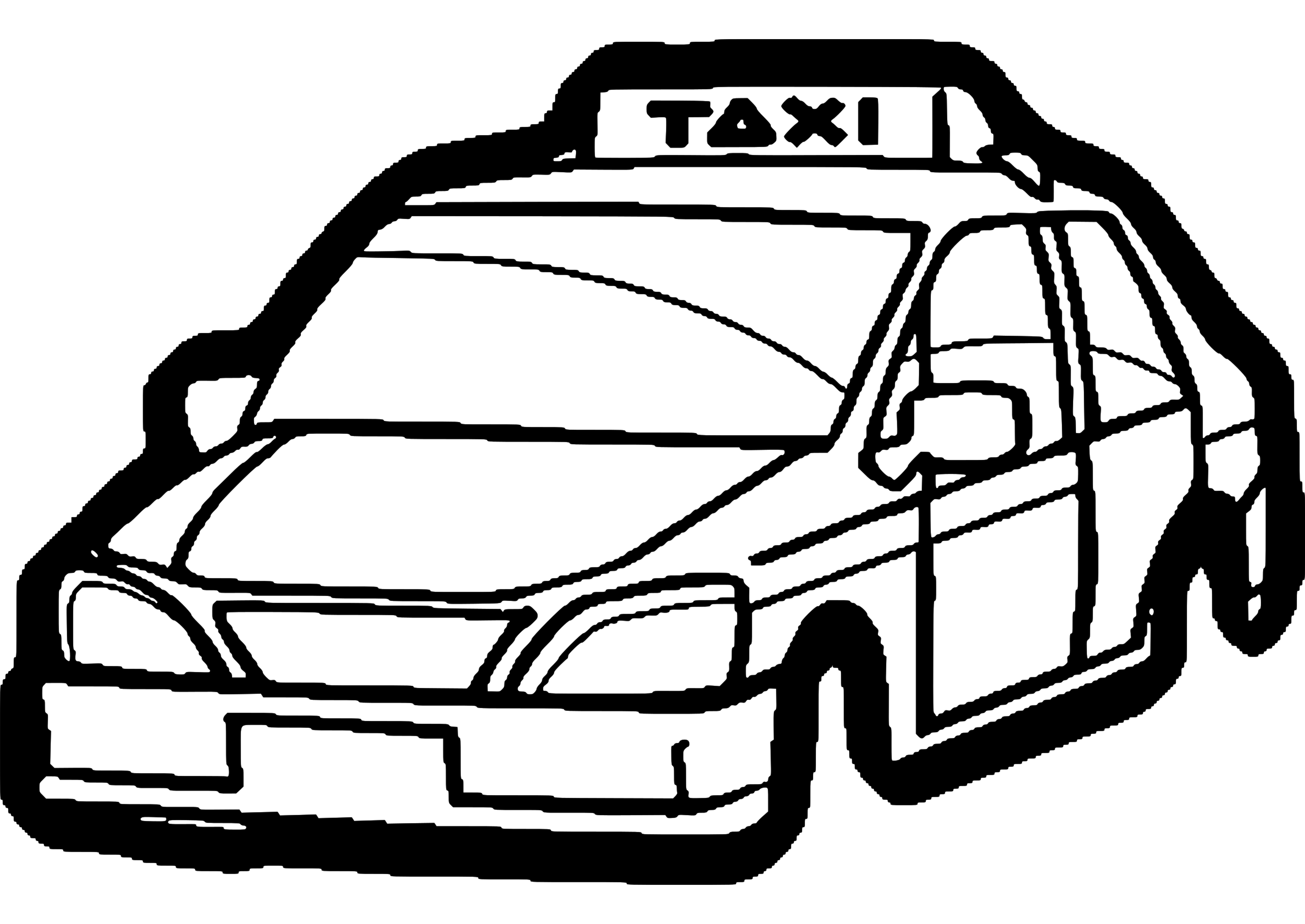 Página para colorir: Táxi (Transporte) #137221 - Páginas para Colorir Imprimíveis Gratuitamente