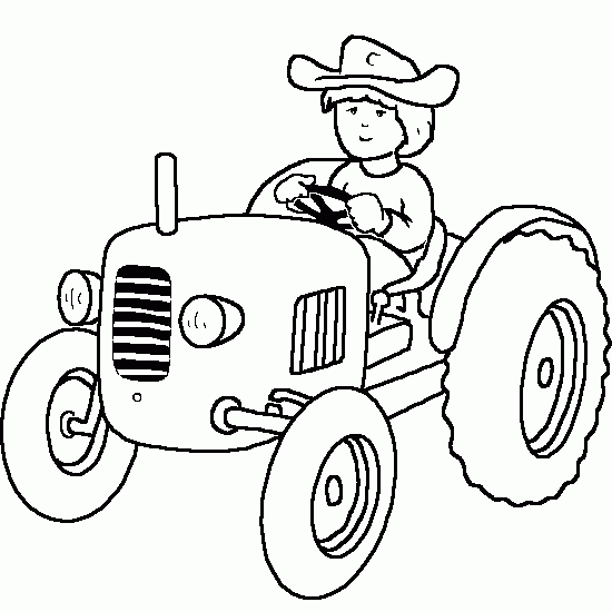 Desenho de Desenho do trator de desenhos animados. Transporte