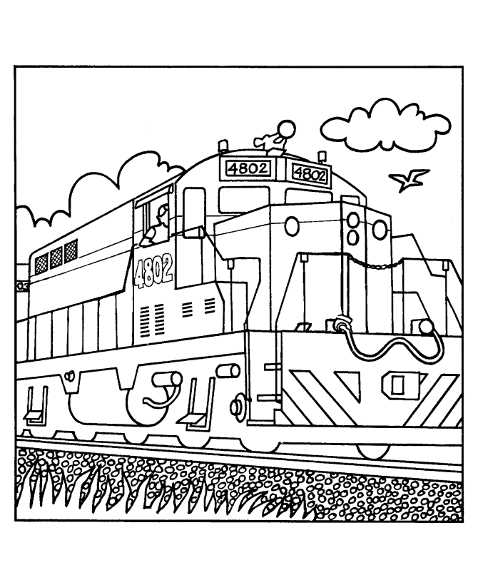 Página para colorir: Trem / Locomotiva (Transporte) #135043 - Páginas para Colorir Imprimíveis Gratuitamente