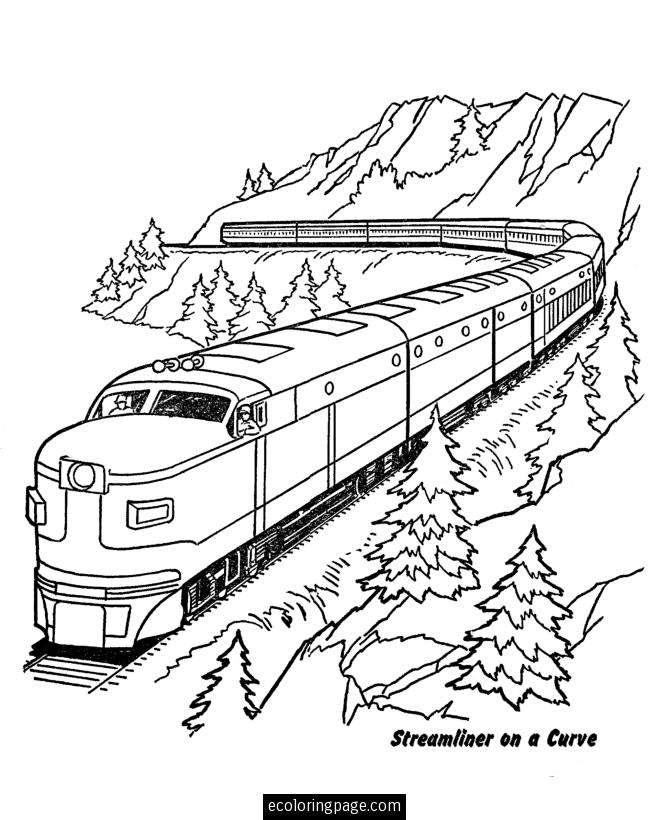 Página para colorir: Trem / Locomotiva (Transporte) #135052 - Páginas para Colorir Imprimíveis Gratuitamente