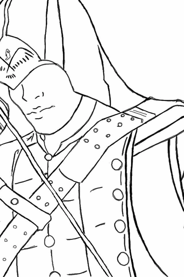 Desenho de Connor Kenway em close-up para colorir Desenho de Connor Kenway em close-up para colorir