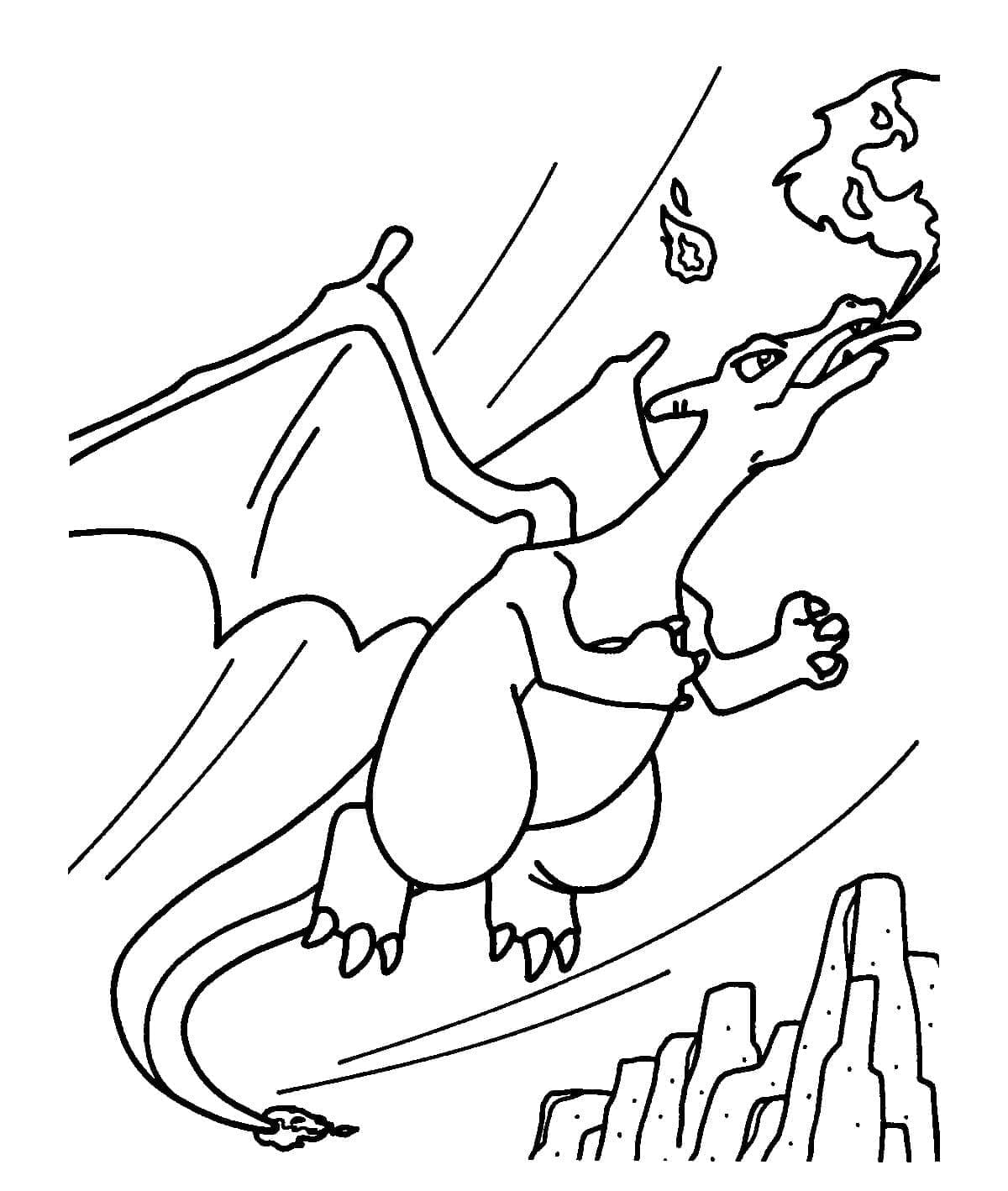 Atividade criativa: desenho de Charizard #179553 para colorir da coleção Videogames