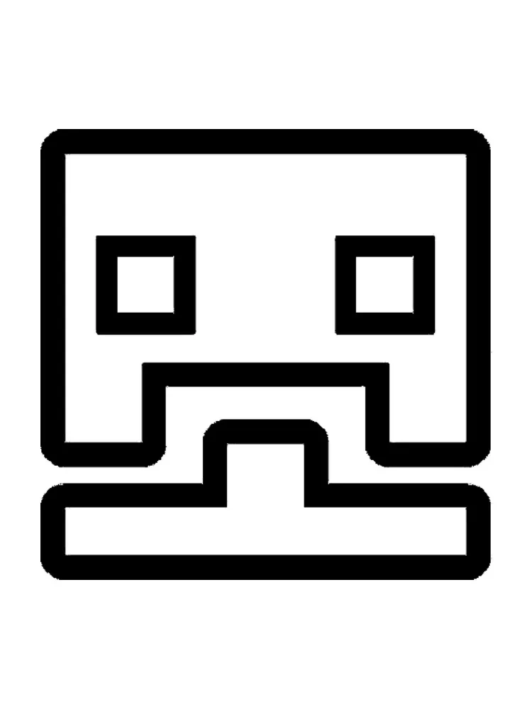 Desenho de Geometry Dash rosto quadrado pixelado para colorir