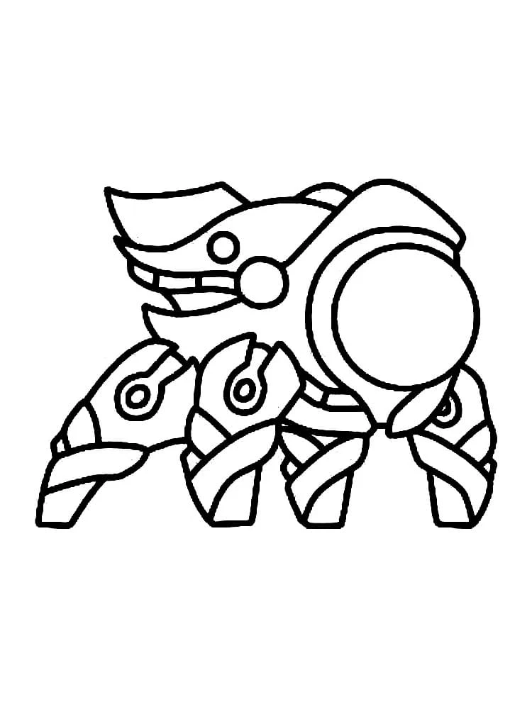 Desenho de Criatura robótica estilo Geometry Dash para colorir Desenho de Criatura robótica estilo Geometry Dash para colorir