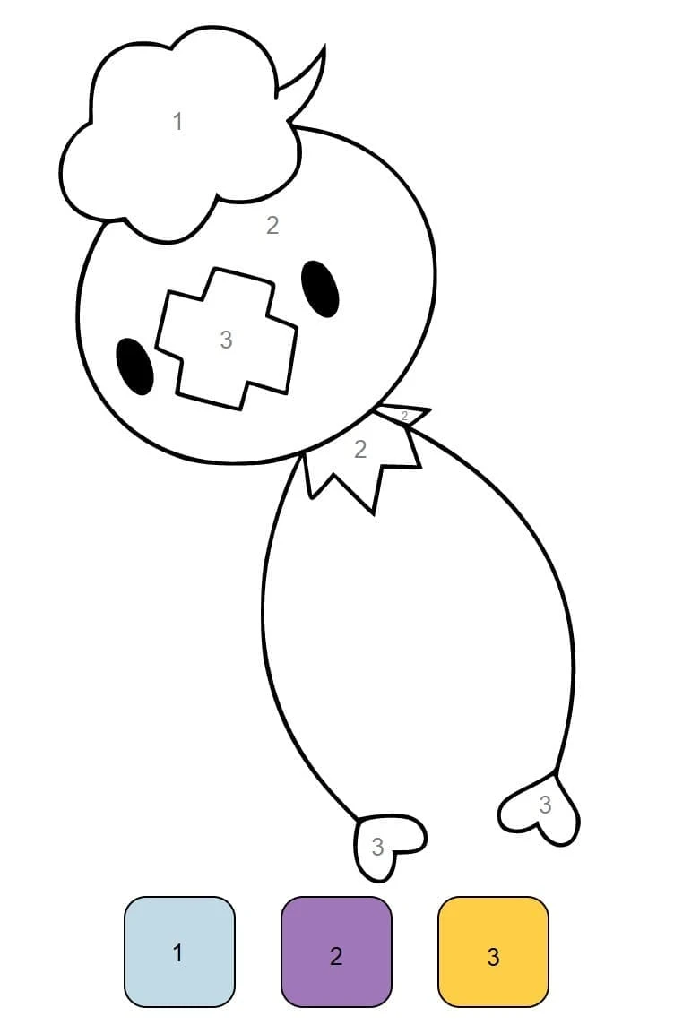 Desenho de Magic Pokemon com corpo redondo e topete em nuvem para colorir