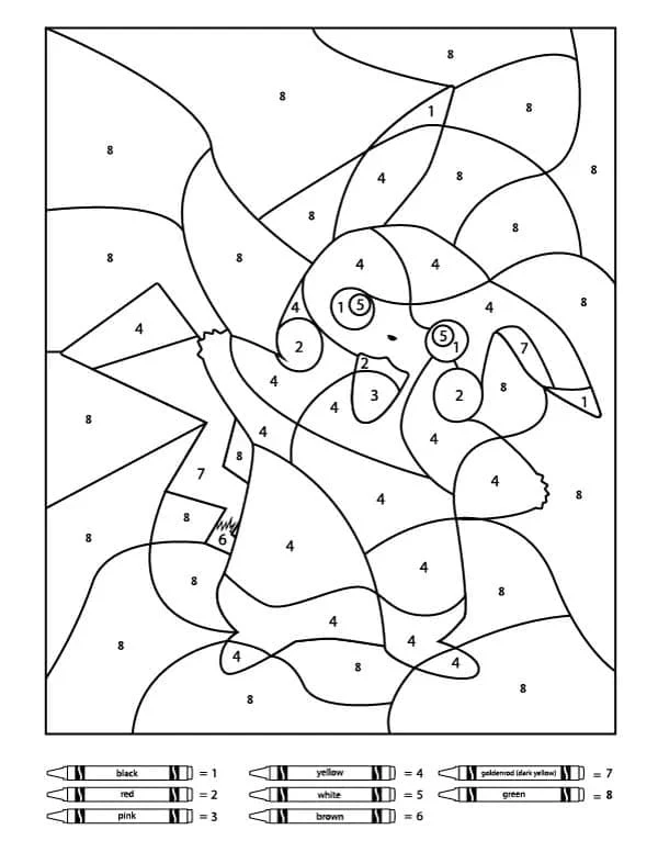 Desenho de Pikachu desenho mágico por números para colorir