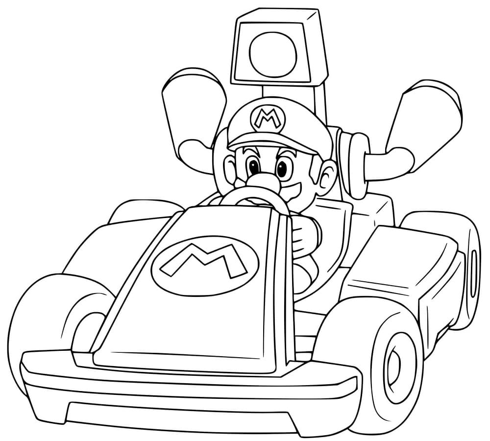 Linda página de Mario Kart #183563 para colorir, da coleção Videogames, baixe grátis Linda página de Mario Kart #183563 para colorir, da coleção Videogames, baixe grátis