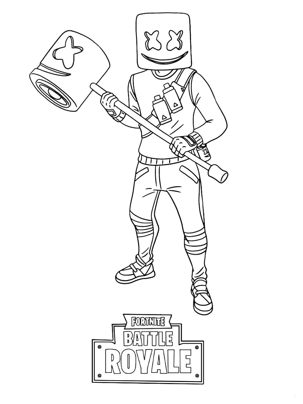 Desenho gratuito Marshmello Fortnite #208262 da colecao Videogames para imprimir