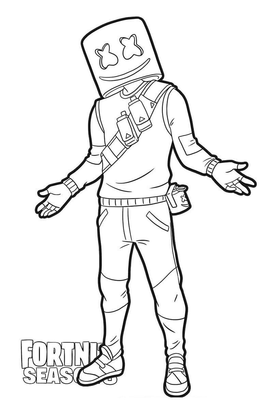 Desenho gratuito Marshmello Fortnite #208263 da colecao Videogames para imprimir
