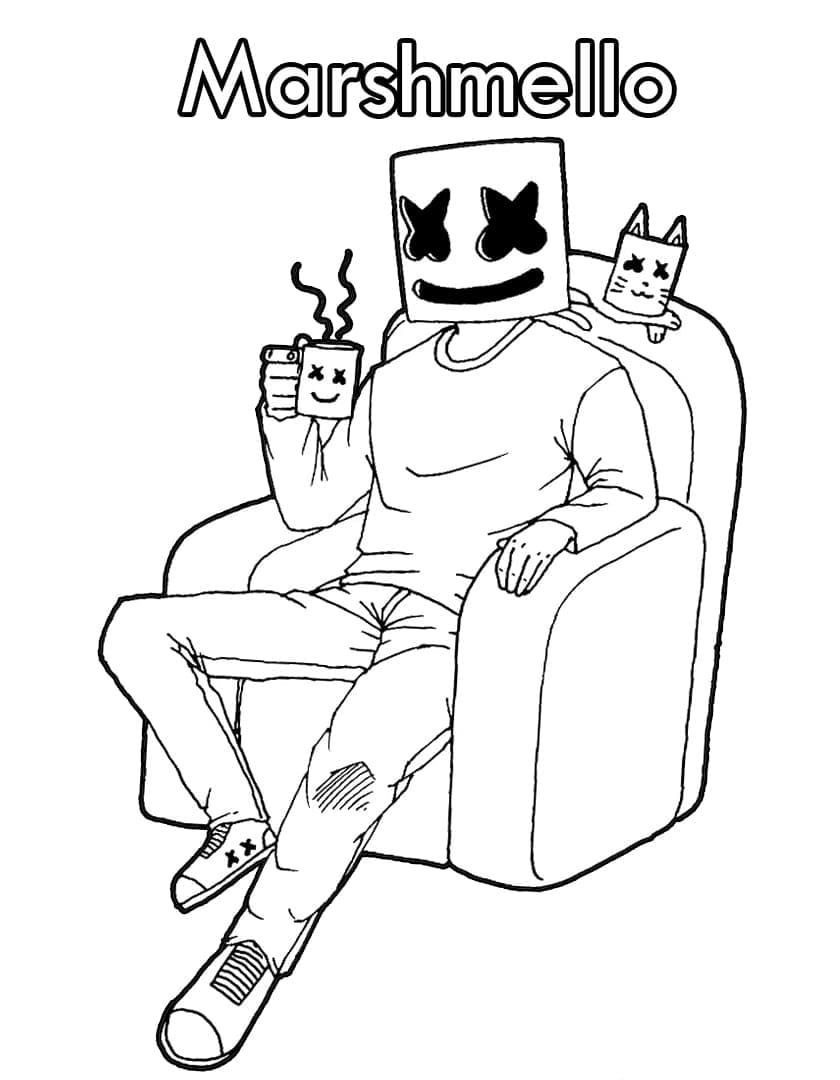 Desenho gratuito Marshmello Fortnite #208271 da colecao Videogames para imprimir