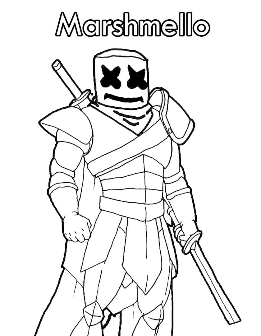 Desenho gratuito Marshmello Fortnite #208279 da colecao Videogames para imprimir